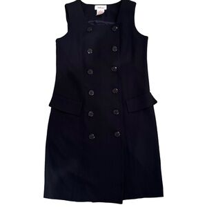 Vintage Worthington Navy Blue Sleeveless Wool Dress